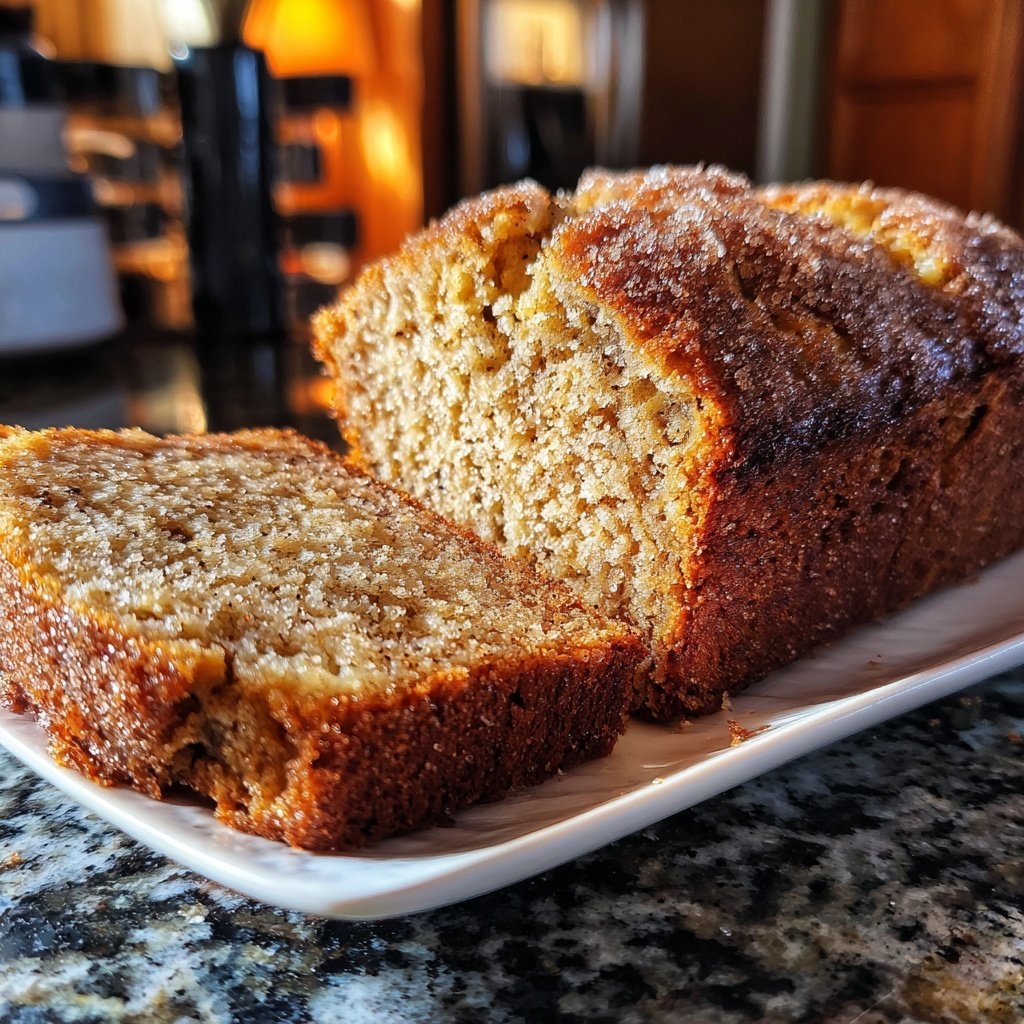 Banana Bread with Cinnamon Sugar Topping Recipe