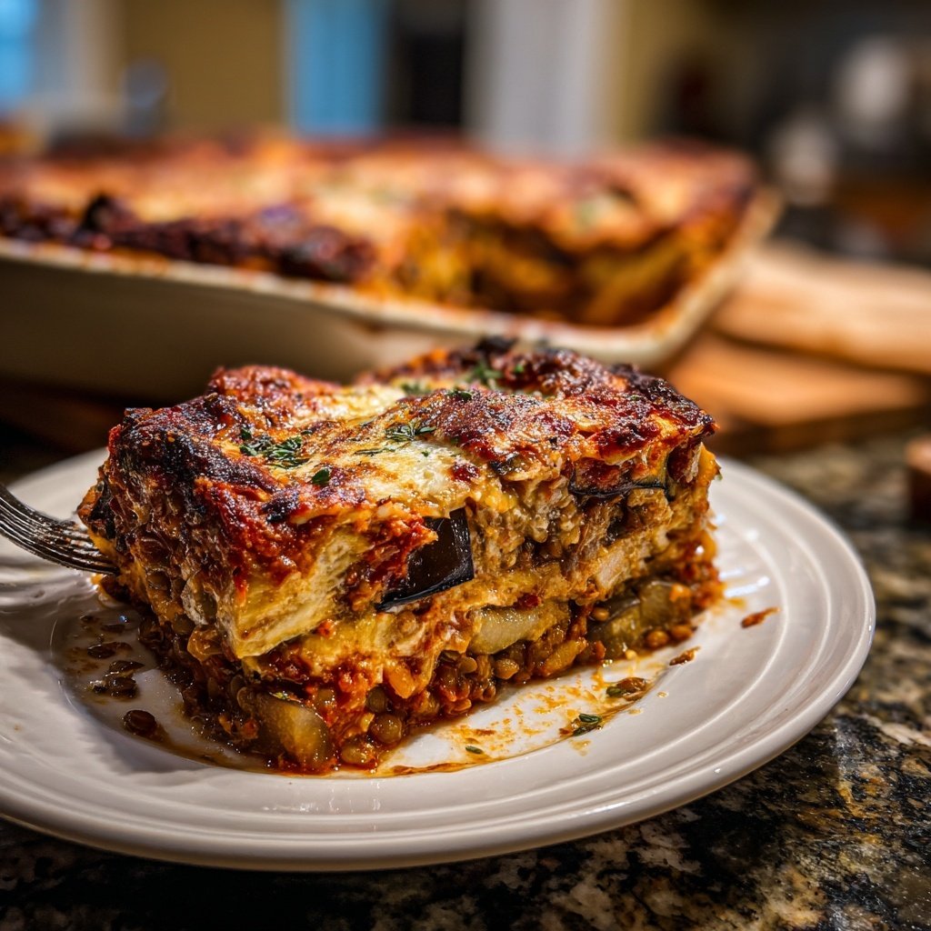 Baked Eggplant Lentil Bake