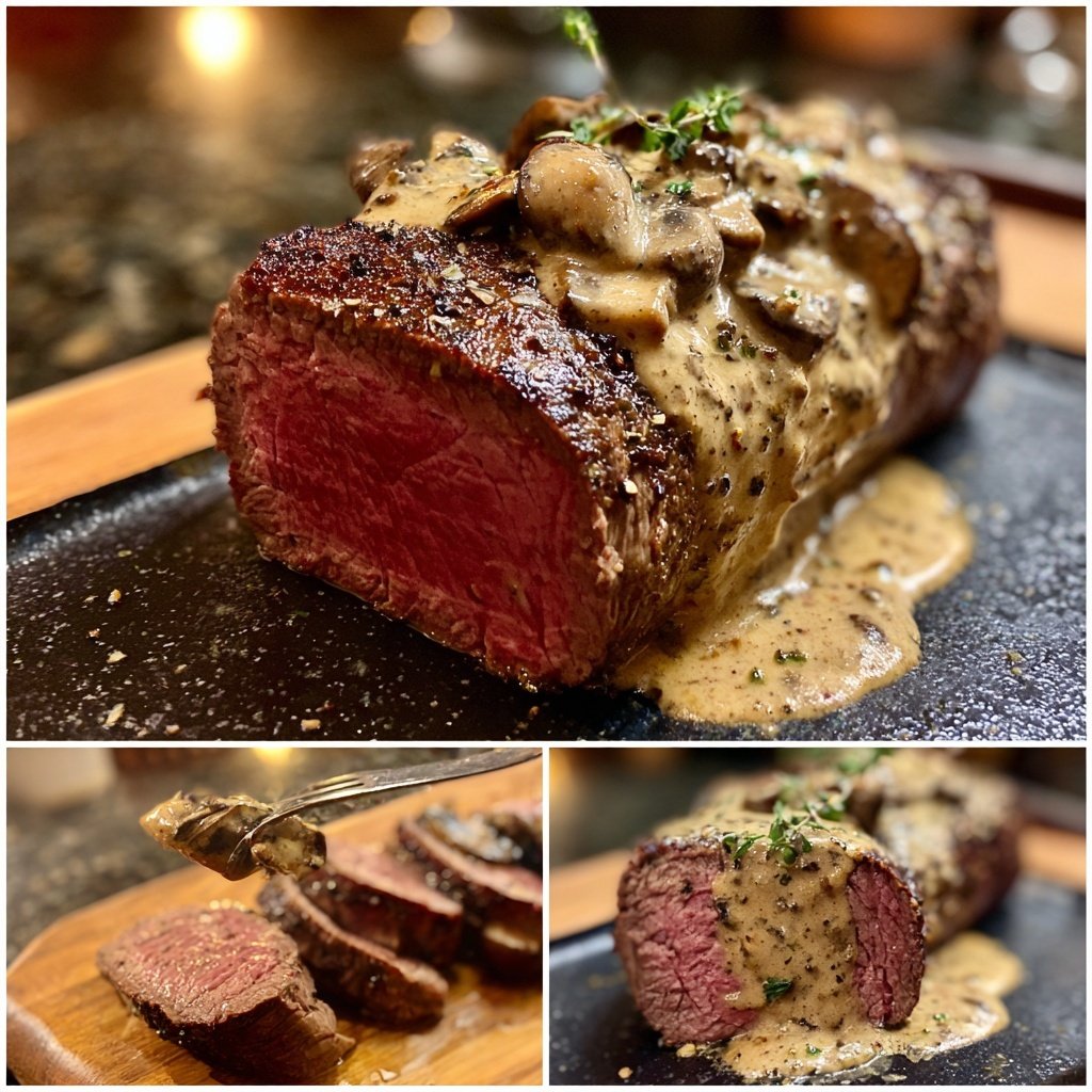 Beef Tenderloin with Mushroom Cream