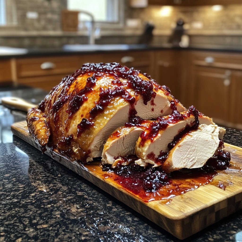 Roasted Turkey with Cranberry Glaze