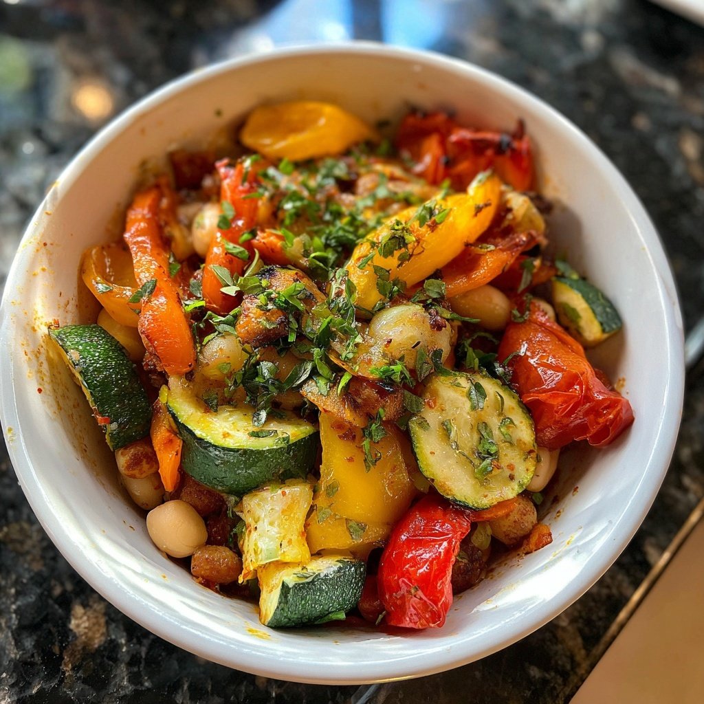 Roasted Veggie White Bean Bowl