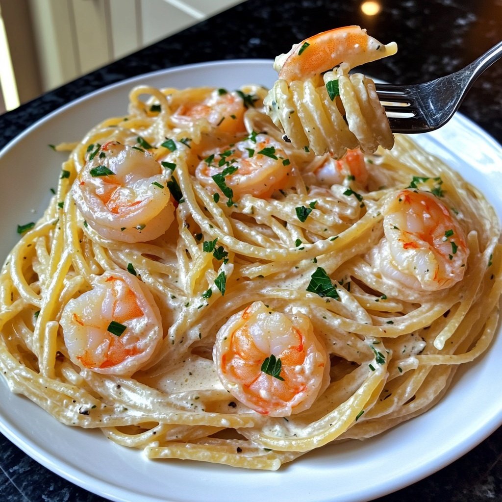 15-Minute Garlic Shrimp Pasta