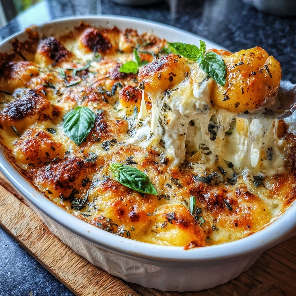 Romantic Baked Gnocchi with Burrata