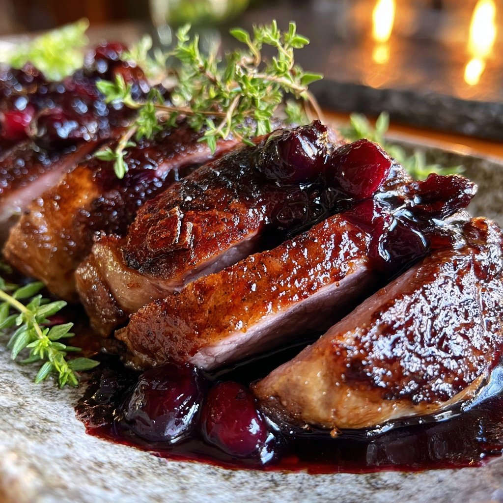 Duck Breast with Cherry Sauce