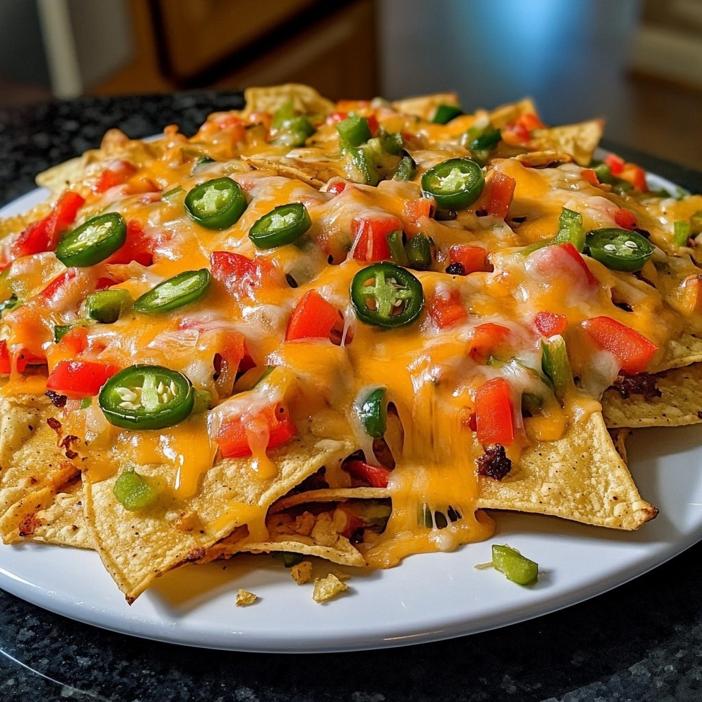 Super Bowl Appetizer Baked Veggie Nachos