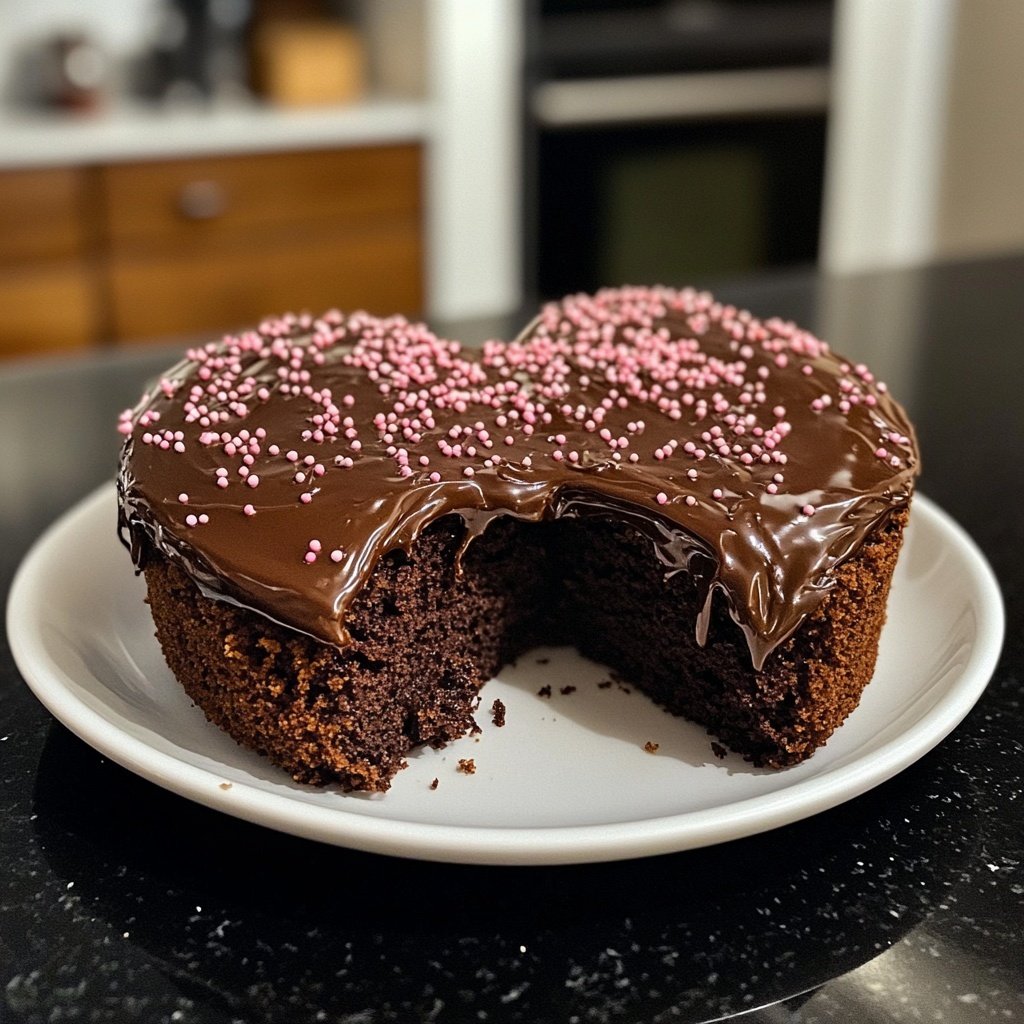 Mini Heart Cake with Chocolate Ganache