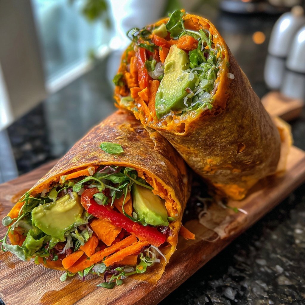 Roasted Sweet Potato Veggie Wraps