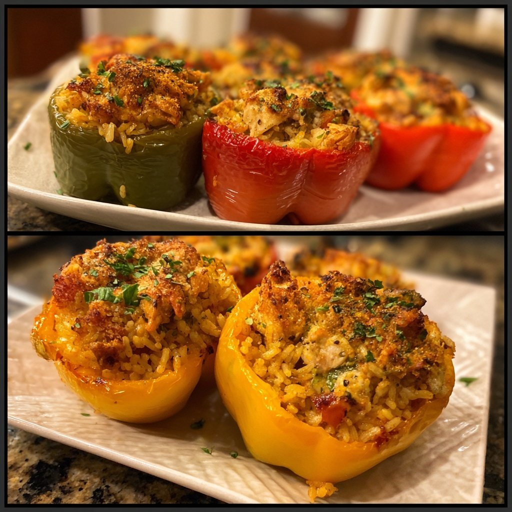 Chicken And Rice Stuffed Peppers
