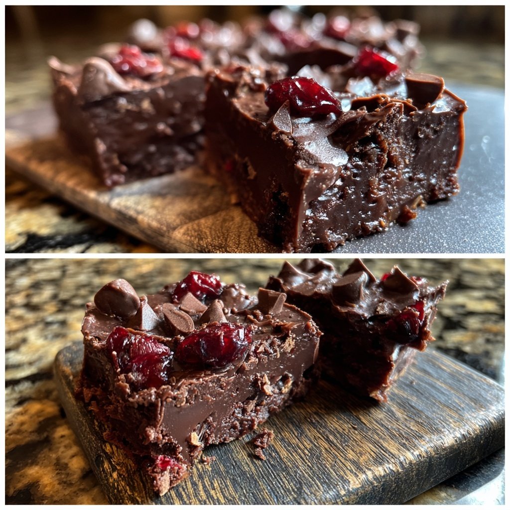 Chocolate Cherry Fudge Squares