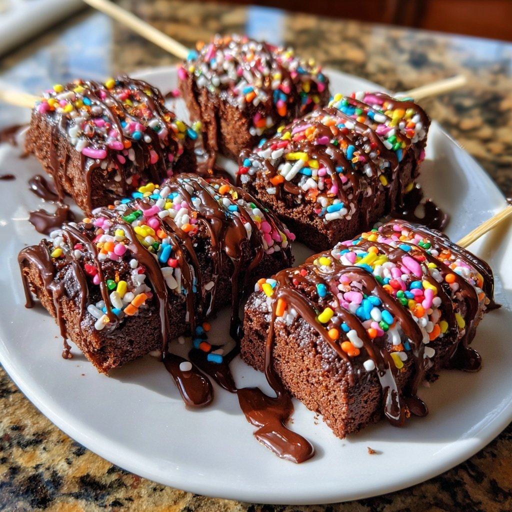 Super Bowl Brownie Skewers