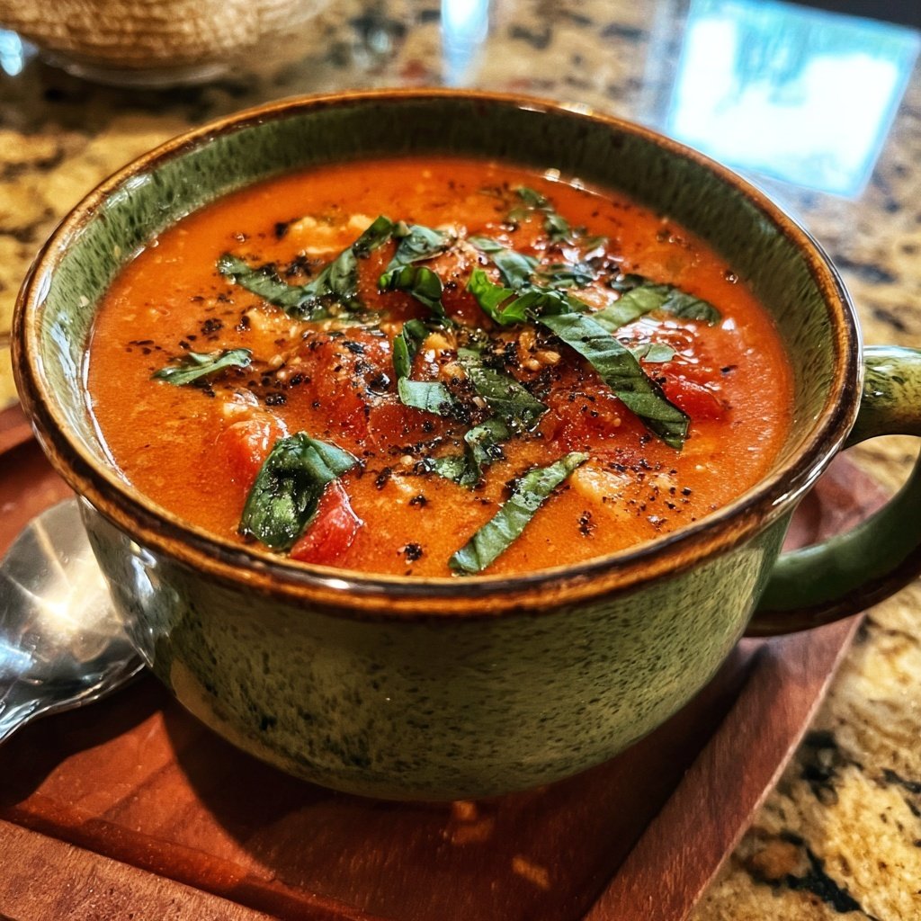 Healthy Crockpot Tomato Basil White Bean Soup