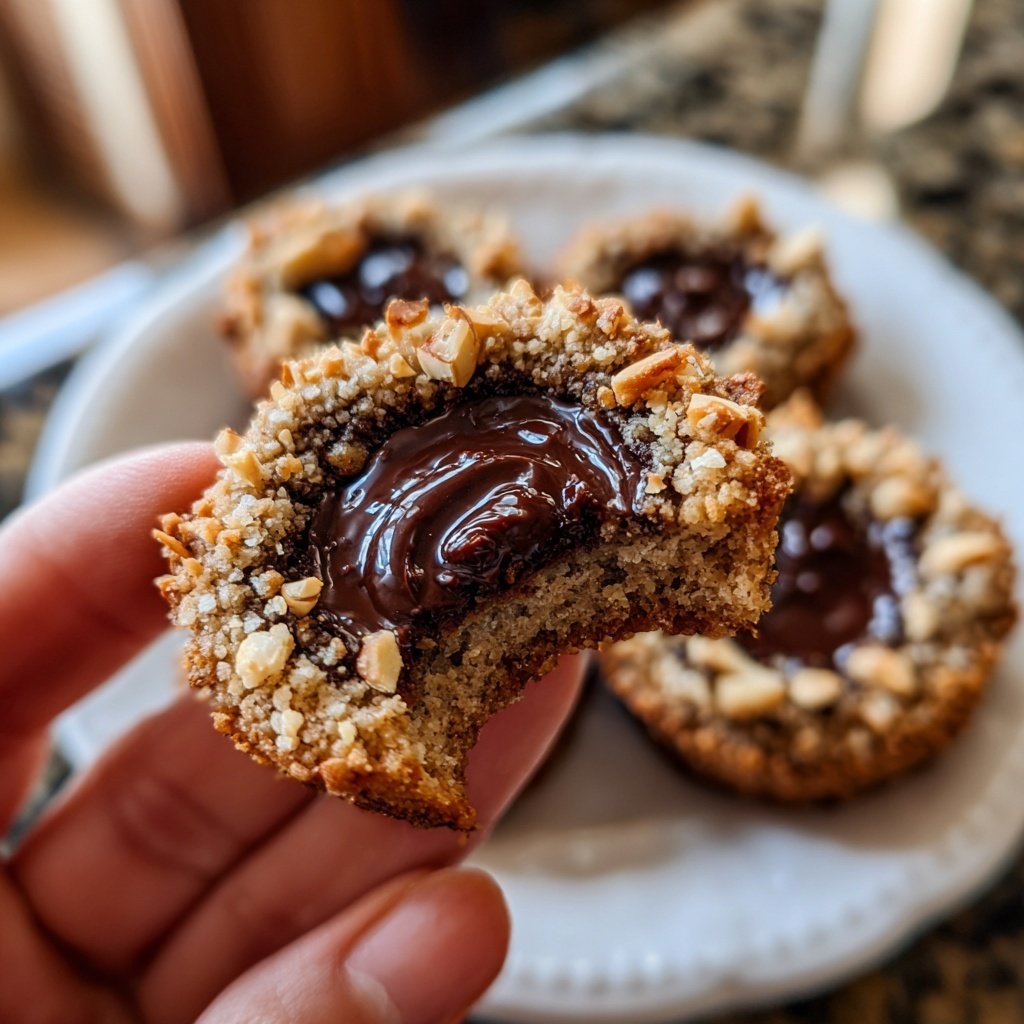 Chocolate Hazelnut Thumbprint Cookies