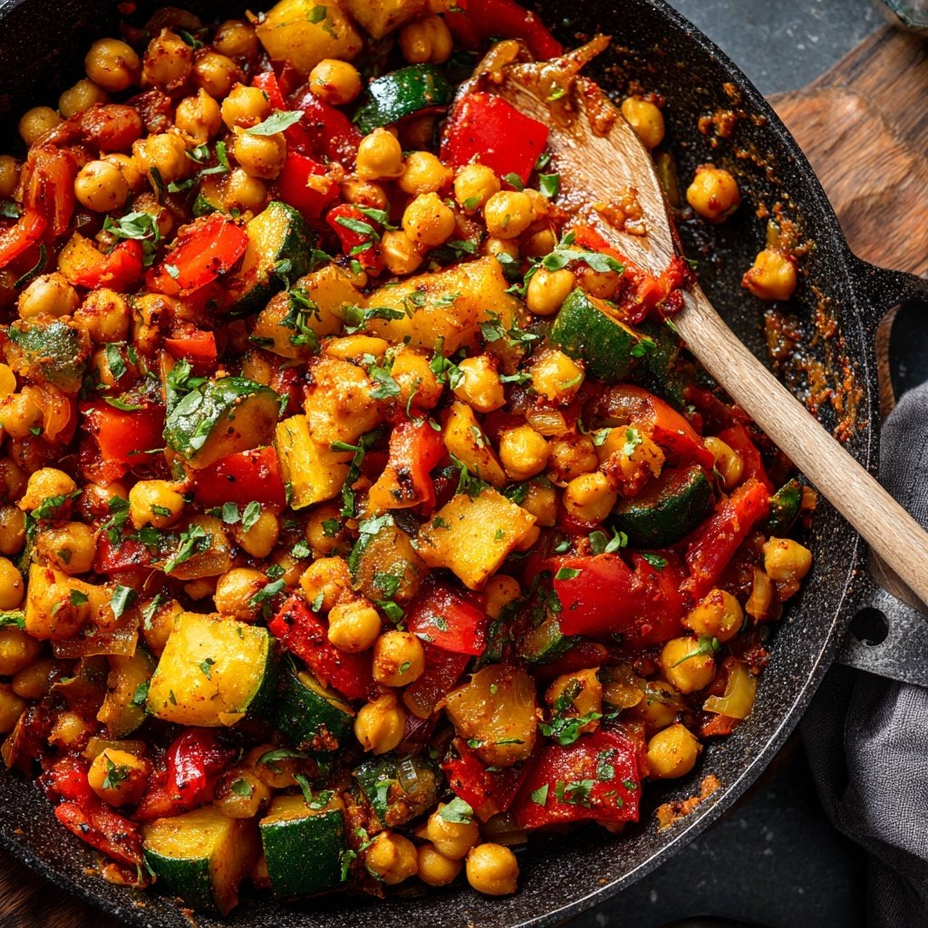 Baked Veggie Chickpea Skillet